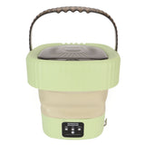 10L Foldable Washing Machine Mini Underwear Laundry Machine Small Portable Washing Machine for Dormitory Hotel Travel Green US Plug