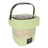 10L Foldable Washing Machine Mini Underwear Laundry Machine Small Portable Washing Machine for Dormitory Hotel Travel Green UK Plug