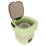 10L Foldable Washing Machine Mini Underwear Laundry Machine Small Portable Washing Machine for Dormitory Hotel Travel Green UK Plug