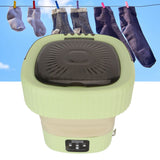 10L Foldable Washing Machine Mini Underwear Laundry Machine Small Portable Washing Machine for Dormitory Hotel Travel Green UK Plug
