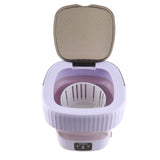 Foldable Washing Machine 10L Portable Strong Stain Removal Drainage Hole Design Three Timing Modes Mini Washer for Baby Clothes Underwear Socks Purple US Plug 100‑240V