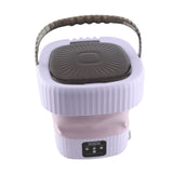 Foldable Washing Machine 10L Portable Strong Stain Removal Drainage Hole Design Three Timing Modes Mini Washer for Baby Clothes Underwear Socks Purple US Plug 100‑240V
