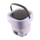 Foldable Washing Machine 10L Portable Strong Stain Removal Drainage Hole Design Three Timing Modes Mini Washer for Baby Clothes Underwear Socks Purple US Plug 100‑240V