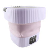 Foldable Washing Machine 10L Portable Strong Stain Removal Drainage Hole Design Three Timing Modes Mini Washer for Baby Clothes Underwear Socks Purple US Plug 100‑240V