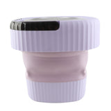 Foldable Washing Machine 10L Portable Strong Stain Removal Drainage Hole Design Three Timing Modes Mini Washer for Baby Clothes Underwear Socks Purple US Plug 100‑240V