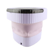 Foldable Washing Machine 10L Portable Strong Stain Removal Drainage Hole Design Three Timing Modes Mini Washer for Baby Clothes Underwear Socks Purple US Plug 100‑240V