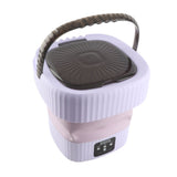 Foldable Washing Machine 10L Portable Strong Stain Removal Drainage Hole Design Three Timing Modes Mini Washer for Baby Clothes Underwear Socks Purple US Plug 100‑240V