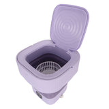 Foldable Washing Machine 10L Portable Strong Stain Removal Drainage Hole Design Three Timing Modes Mini Washer for Baby Clothes Underwear Socks Purple UK Plug 100‑240V