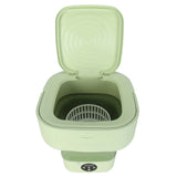 Foldable Washing Machine 10L Portable Strong Stain Removal Drainage Hole Design Three Timing Modes Mini Washer for Baby Clothes Underwear Socks Green EU Plug 100‑240V