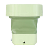 Foldable Washing Machine 10L Portable Strong Stain Removal Drainage Hole Design Three Timing Modes Mini Washer for Baby Clothes Underwear Socks Green US Plug 100‑240V
