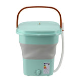 Folding Washing Machine 11.5L Large Capacity Automatic Collapsible Portable Mini Washer for Underwear Baby Clothes and Other Small Clothes Green EU Plug 220V In Australia - Darrahopens