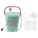 Folding Washing Machine 11.5L Large Capacity Automatic Collapsible Portable Mini Washer for Underwear Baby Clothes and Other Small Clothes Green EU Plug 220V In Australia - Darrahopens