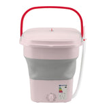 Portable Washing Machine Multifunction Full Automatic High Efficiency Foldable Washing Machine for Home Travel Apartment Dormitory Hotel 11.5L Pink US Plug 110V