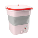 Portable Washing Machine Multifunction Full Automatic High Efficiency Foldable Washing Machine for Home Travel Apartment Dormitory Hotel 11.5L Pink US Plug 110V