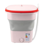 Portable Washing Machine Multifunction Full Automatic High Efficiency Foldable Washing Machine for Home Travel Apartment Dormitory Hotel 11.5L Pink US Plug 110V