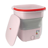 Portable Washing Machine Multifunction Full Automatic High Efficiency Foldable Washing Machine for Home Travel Apartment Dormitory Hotel 11.5L Pink EU Plug 220V
