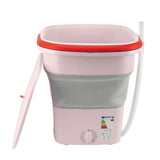 Portable Washing Machine Multifunction Full Automatic High Efficiency Foldable Washing Machine for Home Travel Apartment Dormitory Hotel 11.5L Pink AU Plug 220V