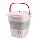 Portable Washing Machine Multifunction Full Automatic High Efficiency Foldable Washing Machine for Home Travel Apartment Dormitory Hotel 11.5L Pink AU Plug 220V