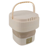 Portable Washing Machine 9L 10W Foldable Bucket Washer Low Noise Mini Washer 100‑240V for Underwear RVs Apartment Dorm Camping EU Plug Cream White In Australia - Darrahopens