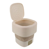 Portable Washing Machine 9L 10W Foldable Bucket Washer Low Noise Mini Washer 100‑240V for Underwear RVs Apartment Dorm Camping EU Plug Cream White