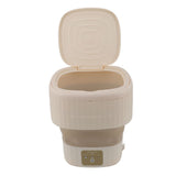 Portable Washing Machine 9L 10W Foldable Bucket Washer Low Noise Mini Washer 100‑240V for Underwear RVs Apartment Dorm Camping EU Plug Cream White