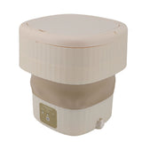 Portable Washing Machine 9L 10W Foldable Bucket Washer Low Noise Mini Washer 100‑240V for Underwear RVs Apartment Dorm Camping EU Plug Cream White