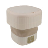 Portable Washing Machine 9L 10W Foldable Bucket Washer Low Noise Mini Washer 100‑240V for Underwear RVs Apartment Dorm Camping EU Plug Cream White