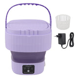 Portable Washing Machine 9L 10W Foldable Bucket Washer Low Noise Mini Washer 100‑240V for Underwear RVs Apartment Dorm Camping EU Plug Purple In Australia - Darrahopens