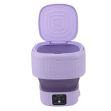 Portable Washing Machine 9L 10W Foldable Bucket Washer Low Noise Mini Washer 100‑240V for Underwear RVs Apartment Dorm Camping EU Plug Purple In Australia - Darrahopens
