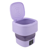 Portable Washing Machine 9L 10W Foldable Bucket Washer Low Noise Mini Washer 100‑240V for Underwear RVs Apartment Dorm Camping EU Plug Purple In Australia - Darrahopens