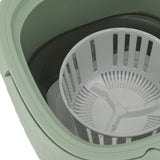 Portable Washing Machine 9L 10W Foldable Bucket Washer Low Noise Mini Washer 100‑240V for Underwear RVs Apartment Dorm Camping EU Plug Green
