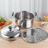 Stainless Steel Steamer Pot Thickening Larger Capacity 2 Tier Steaming Food Pot for Kitchen Vegetable Eggs In Australia - Darrahopens