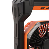 Camping Fan Portable Outdoor Battery Operated Rechargeable Tent Fan with Light and Hook for Picnic Barbecue Fishing Travel