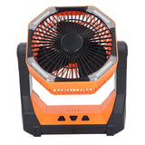 Camping Fan Portable Outdoor Battery Operated Rechargeable Tent Fan with Light and Hook for Picnic Barbecue Fishing Travel