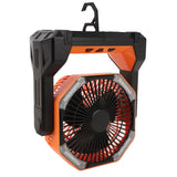 Camping Fan Portable Outdoor Battery Operated Rechargeable Tent Fan with Light and Hook for Picnic Barbecue Fishing Travel