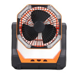 Camping Fan Portable Outdoor Battery Operated Rechargeable Tent Fan with Light and Hook for Picnic Barbecue Fishing Travel