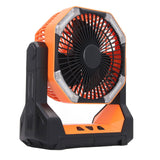 Camping Fan Portable Outdoor Battery Operated Rechargeable Tent Fan with Light and Hook for Picnic Barbecue Fishing Travel