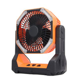 Camping Fan Portable Outdoor Battery Operated Rechargeable Tent Fan with Light and Hook for Picnic Barbecue Fishing Travel