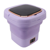 9L Foldable Washing Machine Small Automatic Portable Mini Washer Baby Underwear Washing Machine for Dormitory Travel