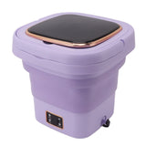 9L Foldable Washing Machine Small Automatic Portable Mini Washer Baby Underwear Washing Machine for Dormitory Travel