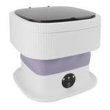 Portable Washing Machine 40W Mini Foldable Laundry Machine 10L Large Capacity Underwear Washer for Dorm Hotel Travel Purple