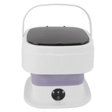 Portable Washing Machine 40W Mini Foldable Laundry Machine 10L Large Capacity Underwear Washer for Dorm Hotel Travel Purple