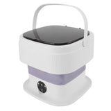 Portable Washing Machine 40W Mini Foldable Laundry Machine 10L Large Capacity Underwear Washer for Dorm Hotel Travel Purple