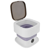 Portable Washing Machine 40W Mini Foldable Laundry Machine 10L Large Capacity Underwear Washer for Dorm Hotel Travel Purple