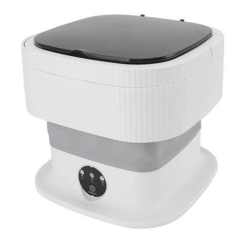 Portable Washing Machine 40W Mini Foldable Laundry Machine 10L Large Capacity Underwear Washer for Dorm Hotel Travel Grey