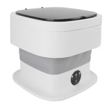 Portable Washing Machine 40W Mini Foldable Laundry Machine 10L Large Capacity Underwear Washer for Dorm Hotel Travel Grey