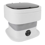 Portable Washing Machine 40W Mini Foldable Laundry Machine 10L Large Capacity Underwear Washer for Dorm Hotel Travel Grey