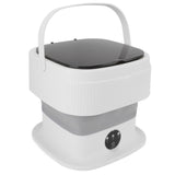 Portable Washing Machine 40W Mini Foldable Laundry Machine 10L Large Capacity Underwear Washer for Dorm Hotel Travel Grey