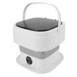Portable Washing Machine 40W Mini Foldable Laundry Machine 10L Large Capacity Underwear Washer for Dorm Hotel Travel Grey