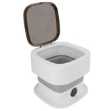 Portable Washing Machine 40W Mini Foldable Laundry Machine 10L Large Capacity Underwear Washer for Dorm Hotel Travel Grey
